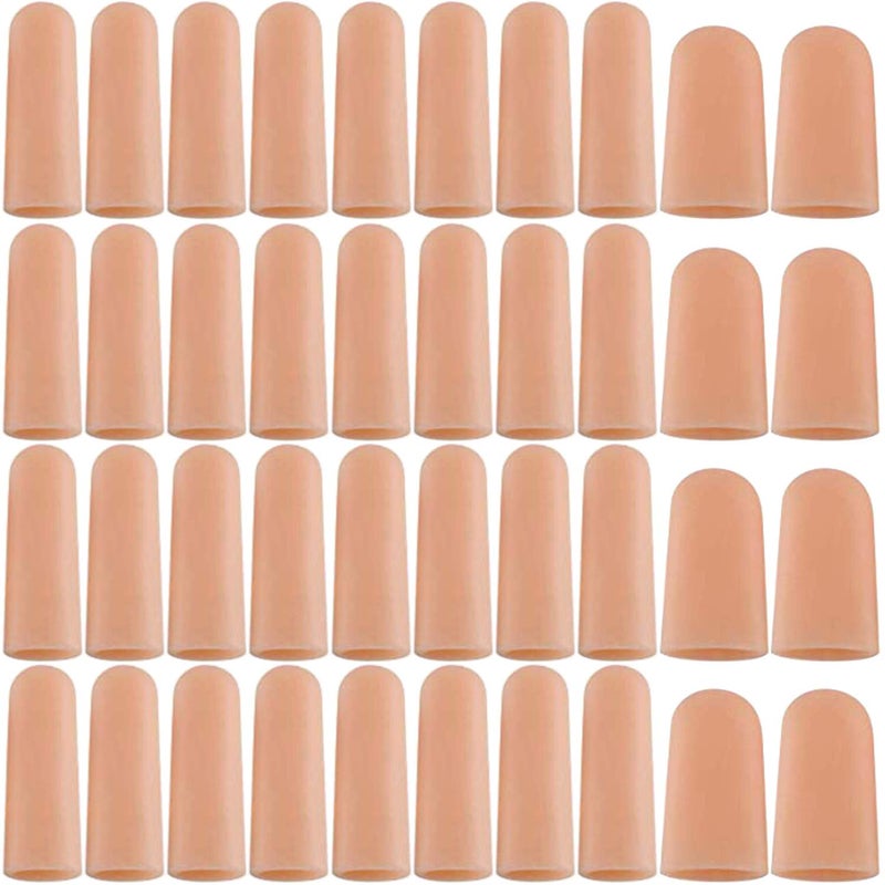 ANCIRS Gel Finger Support Protector Gloves Gel Finger CotsCovers Different Sizes Silicone Fingertips for Hands Cracking Eczema Skin 40pcs